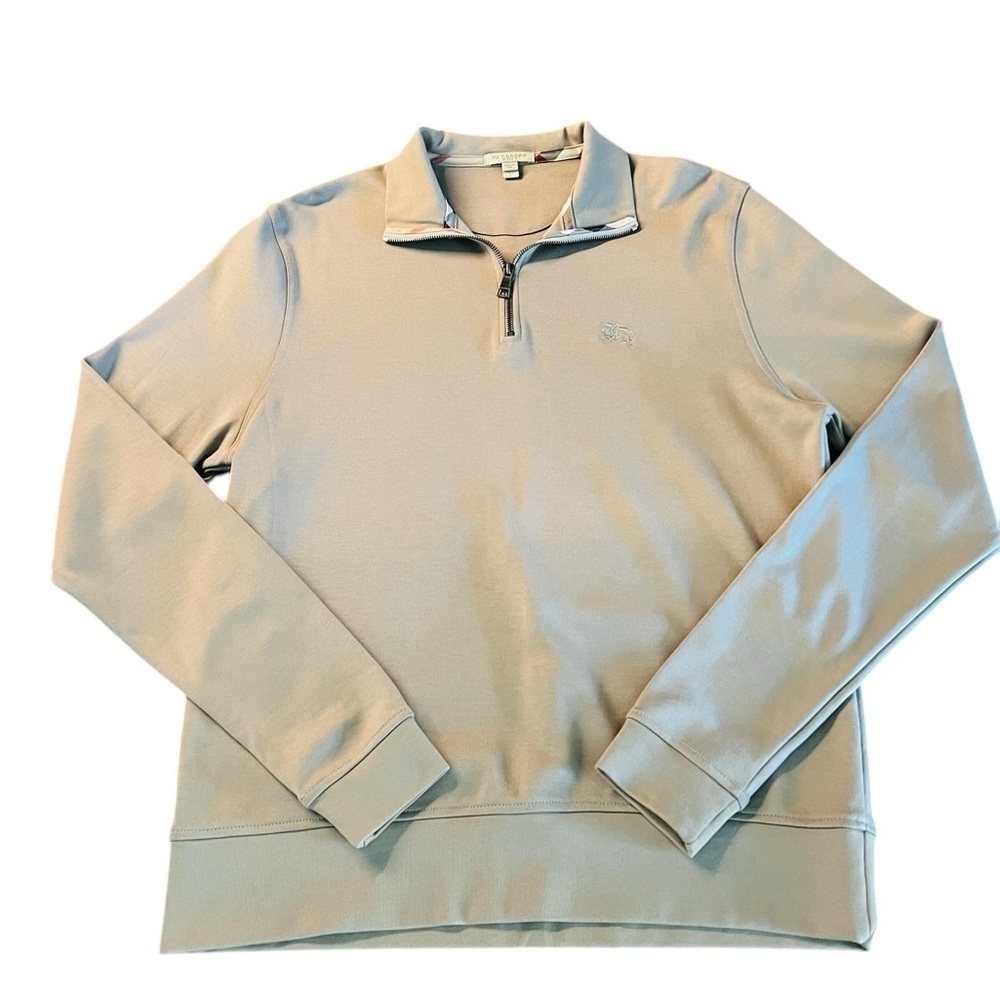 Burberry Brit Tan Quarter-Zip Pullover Size Large